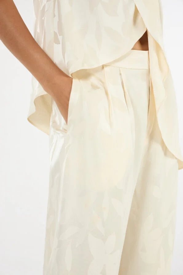 Jacquard Top and Pants Set – Off-White