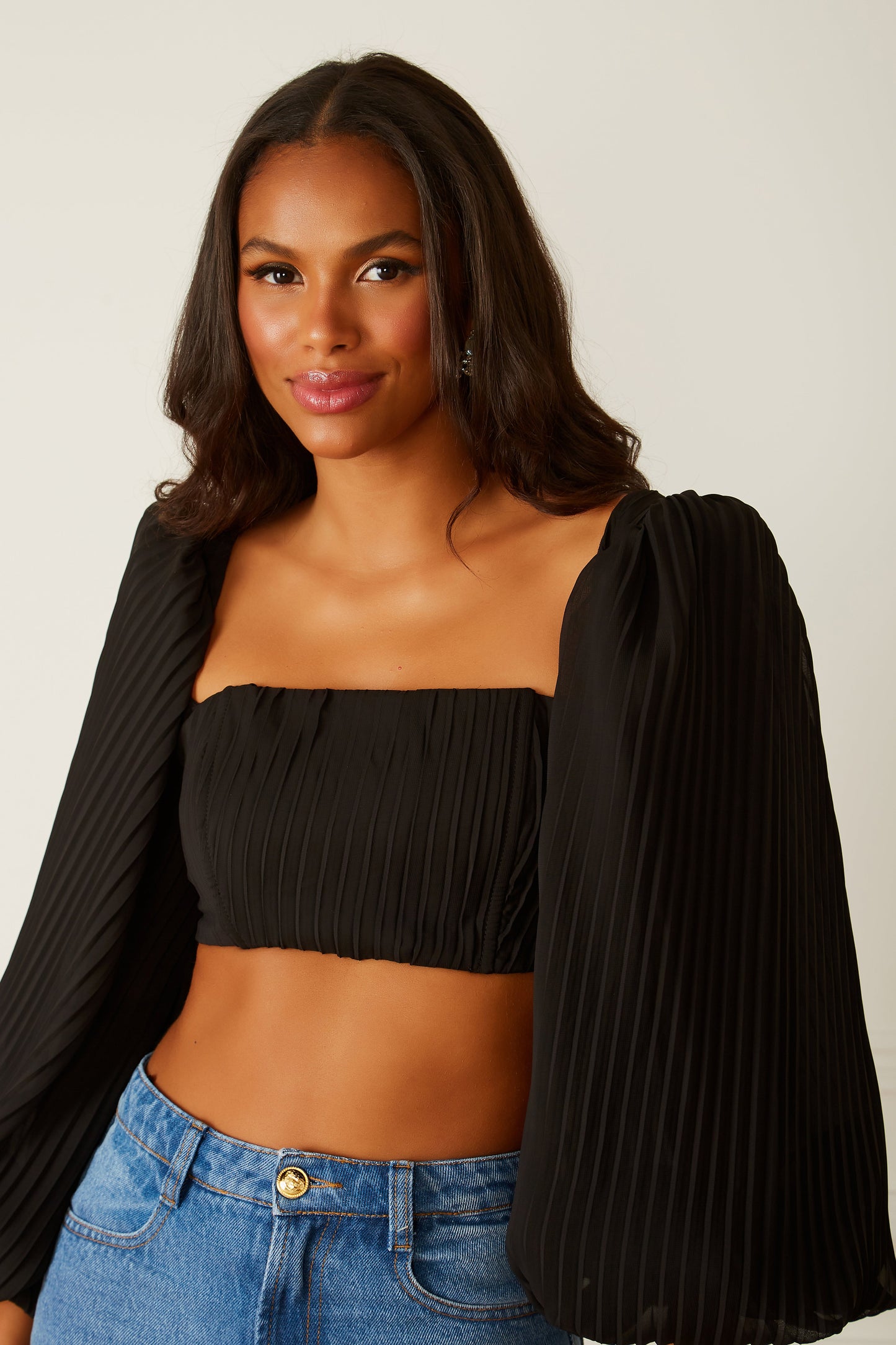 100% Premium Quality Sharon Cropped Top by Fabulous, Trendy Women's Fashion Appeal.
