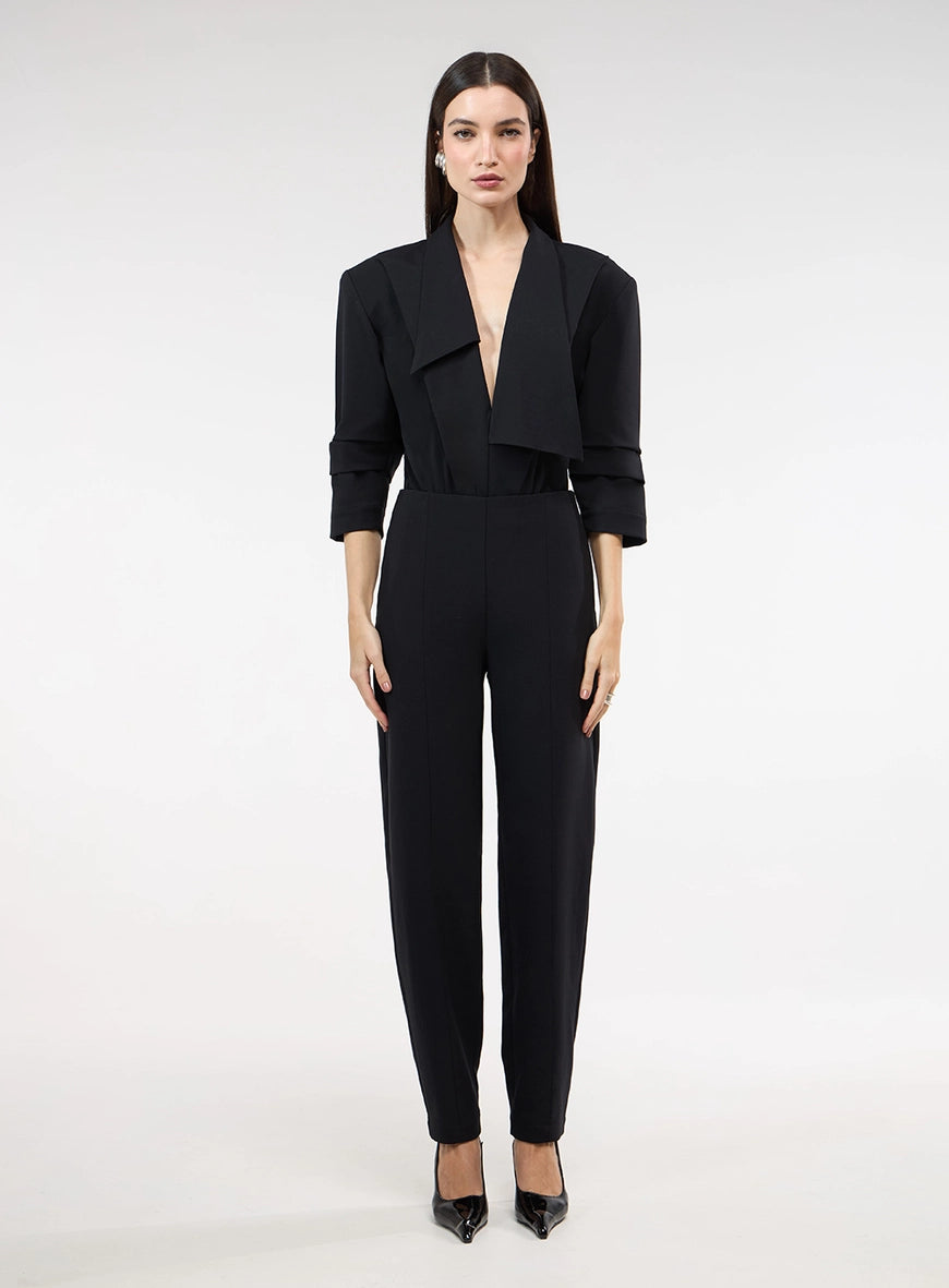 Tailored Blazer Bodysuit – Black