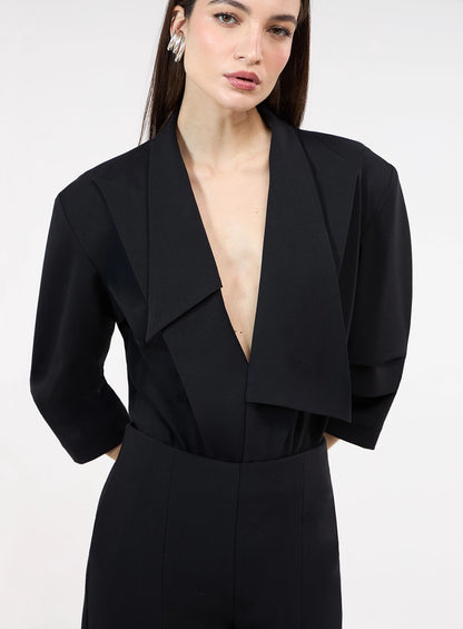 Tailored Blazer Bodysuit – Black