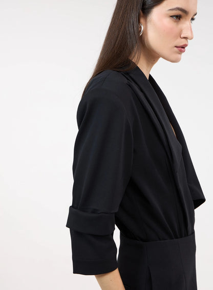 Tailored Blazer Bodysuit – Black