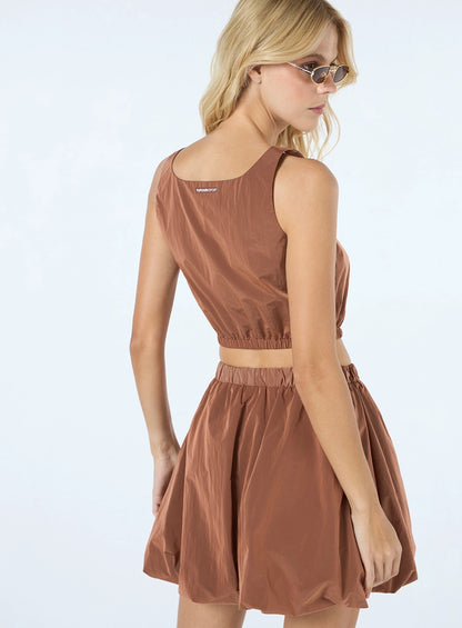 Terracotta Top & Balloon Skirt Set
