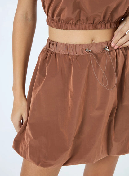 Terracotta Top & Balloon Skirt Set