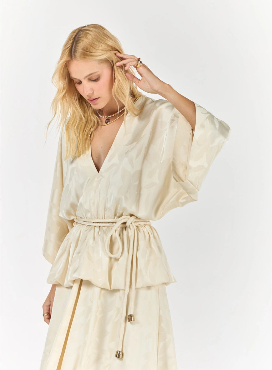 Jacquard Maxi Midi Dress – Off-White