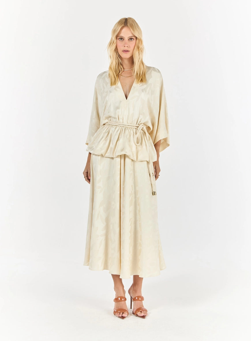 Jacquard Maxi Midi Dress – Off-White