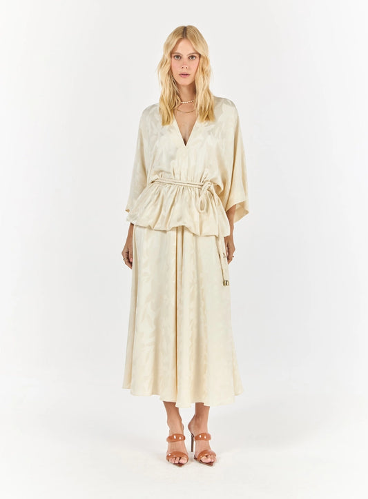 Jacquard Maxi Midi Dress – Off-White