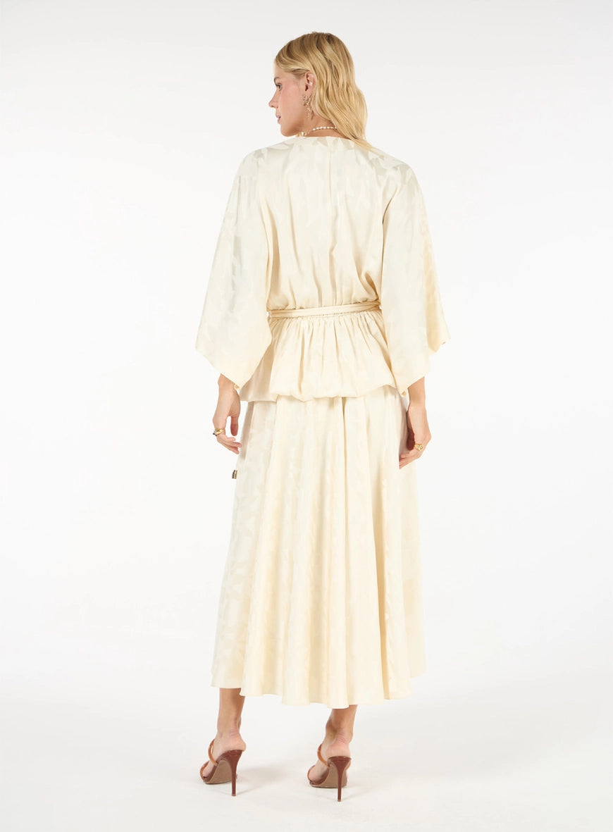 Jacquard Maxi Midi Dress – Off-White