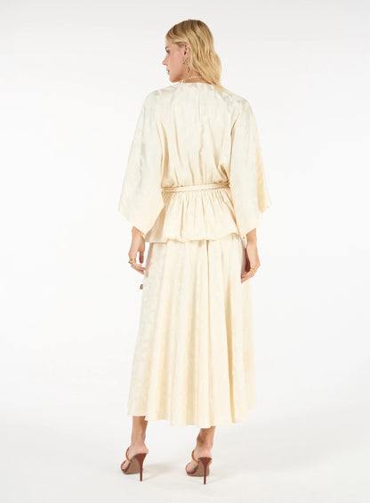 Jacquard Maxi Midi Dress – Off-White