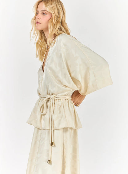 Jacquard Maxi Midi Dress – Off-White