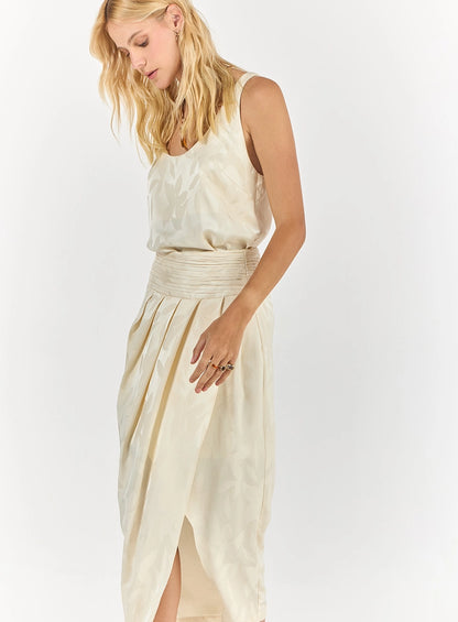 Jacquard Top and Midi Skirt Set – Off-White