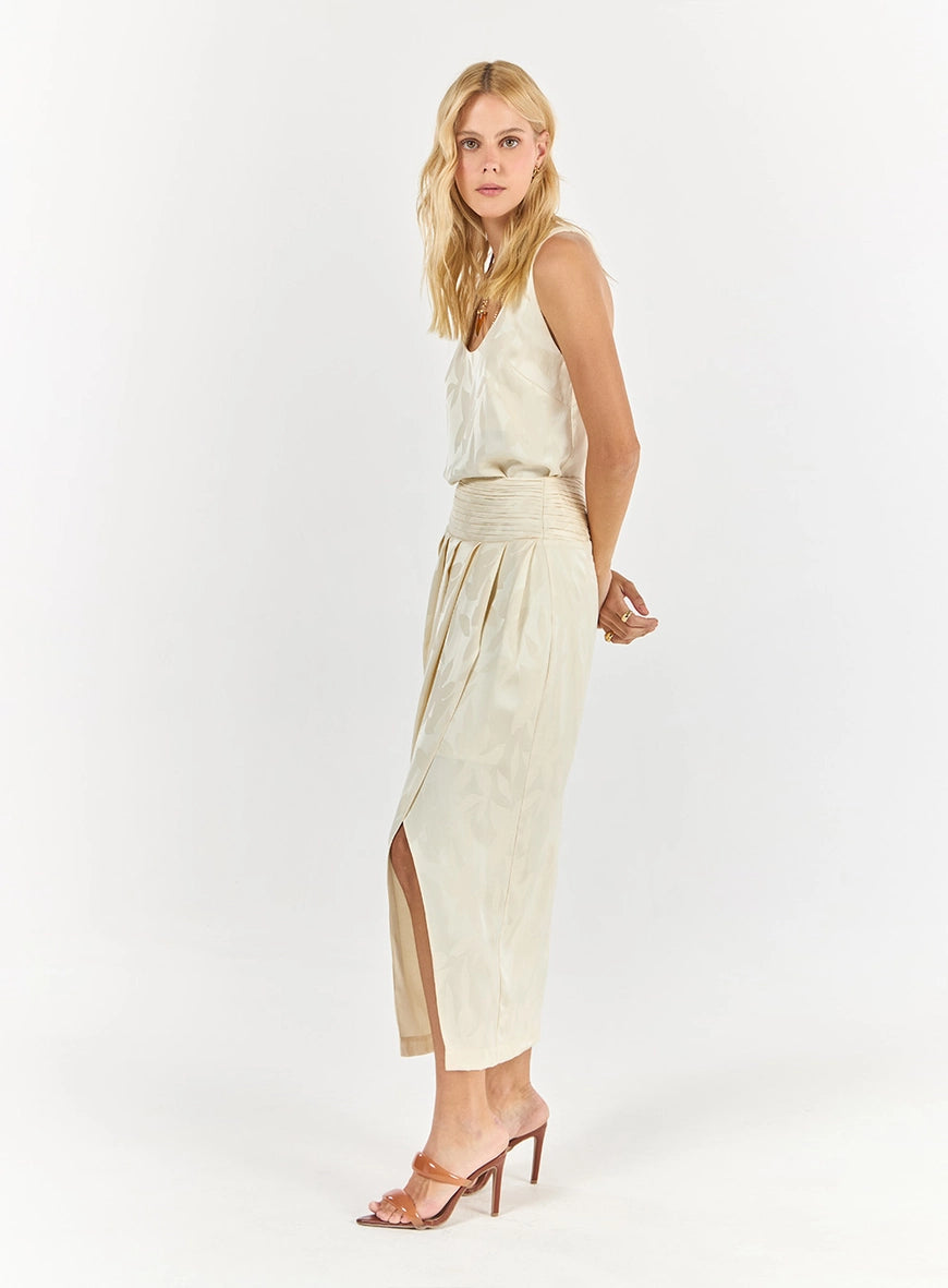 Jacquard Top and Midi Skirt Set – Off-White