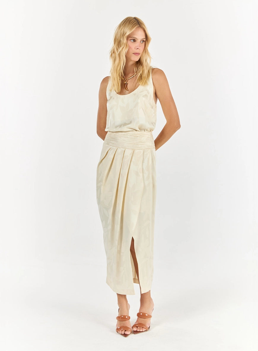 Jacquard Top and Midi Skirt Set – Off-White