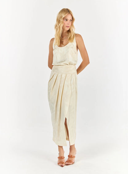 Jacquard Top and Midi Skirt Set – Off-White