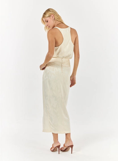 Jacquard Top and Midi Skirt Set – Off-White