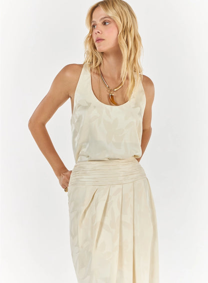 Jacquard Top and Midi Skirt Set – Off-White