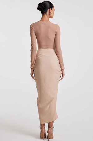 LONG SLEEVE TULE BODY WITH CUTOUT ON THE BUST