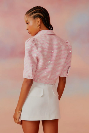 TWEED CANDY BROOCH FLEUR JACKET