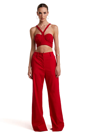 STRAIGHT PANTS WITH SPLIT AT THE BAR