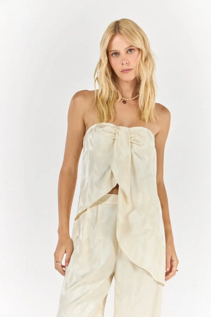 Jacquard Top and Pants Set – Off-White