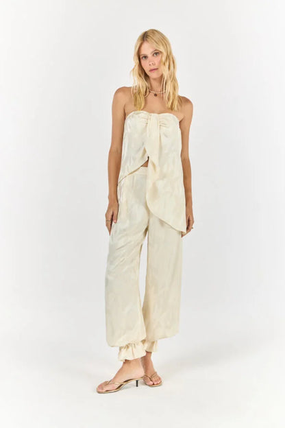 Jacquard Top and Pants Set – Off-White