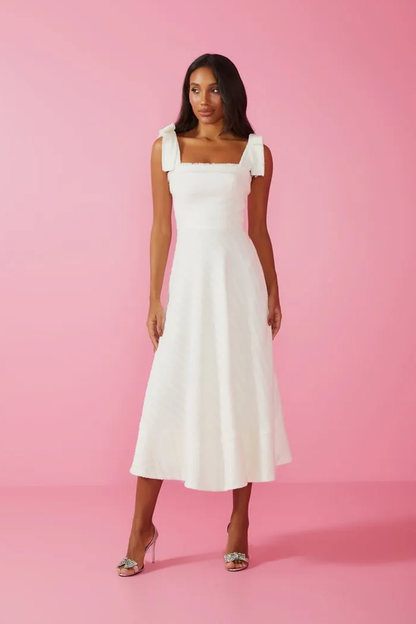 CAMILE MIDI DRESS - OFF WHITE