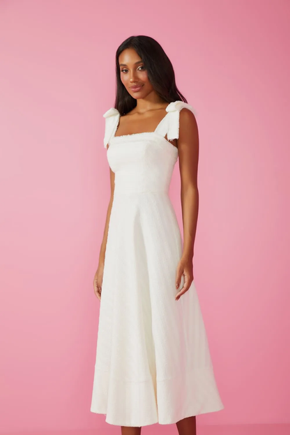 CAMILE MIDI DRESS - OFF WHITE