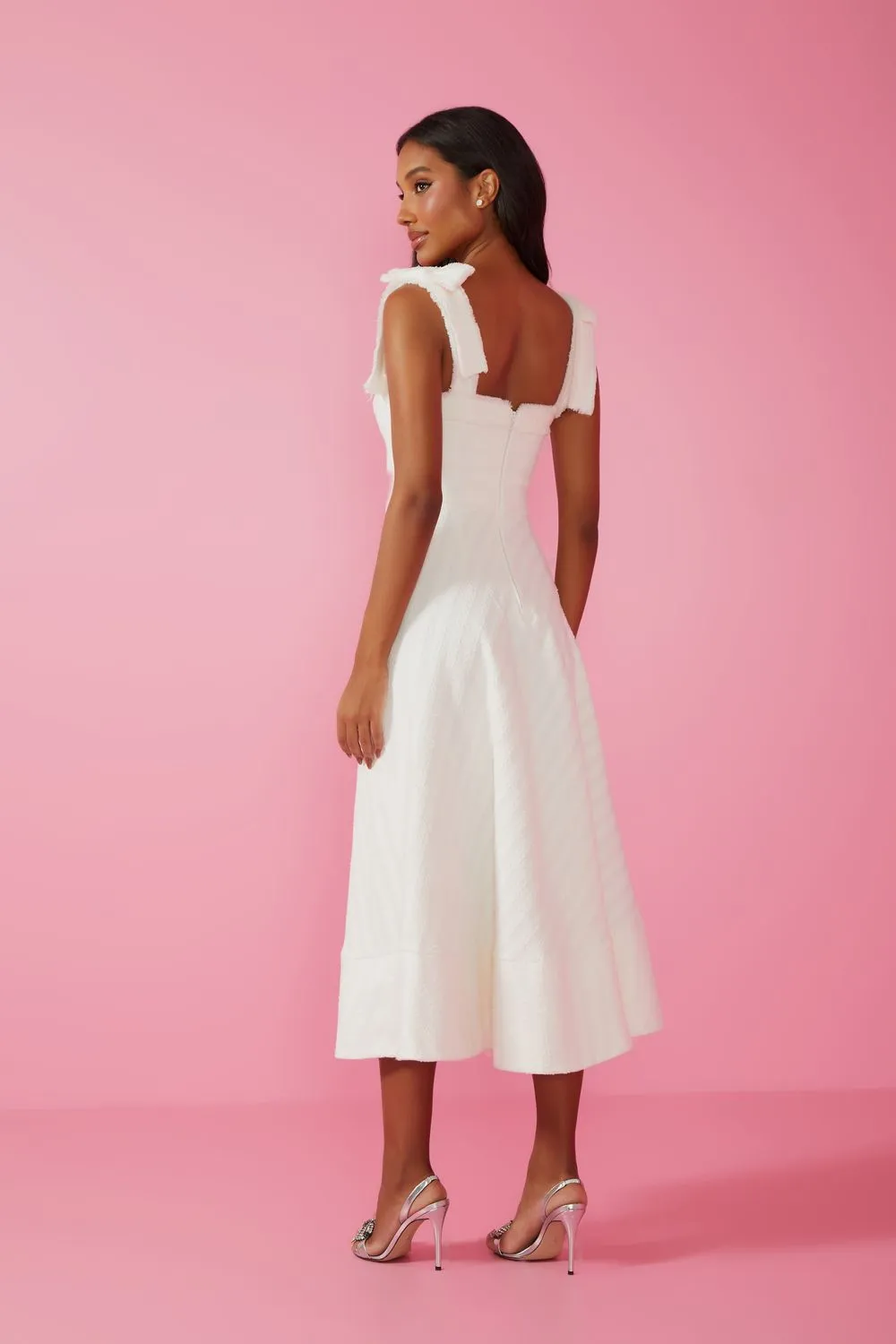 CAMILE MIDI DRESS - OFF WHITE