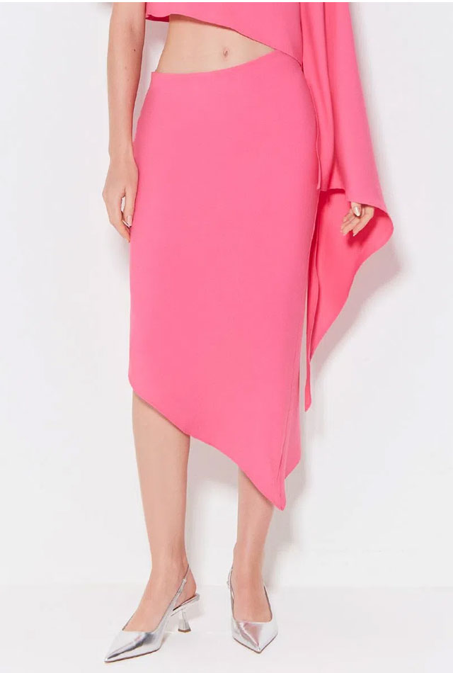 ASYMMETRIC MIDI SKIRT