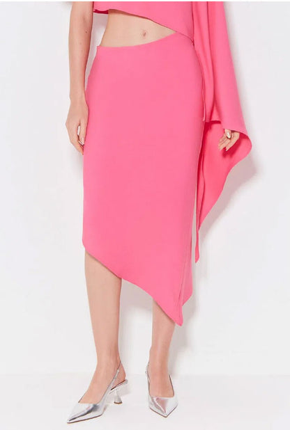 ASYMMETRIC MIDI SKIRT
