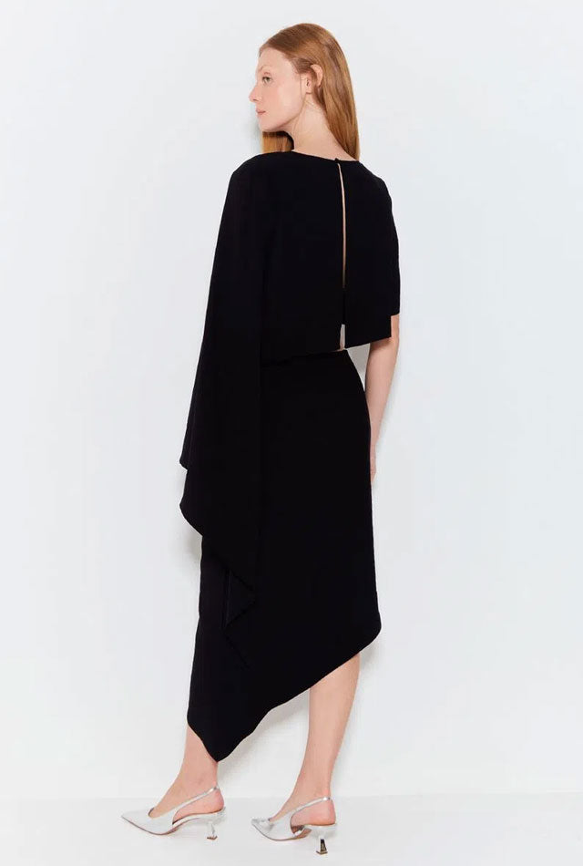 ASYMMETRIC MIDI SKIRT