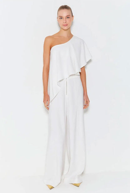 ONE SHOULDER BLOUSE WITH ASYMETRIC ROLLER