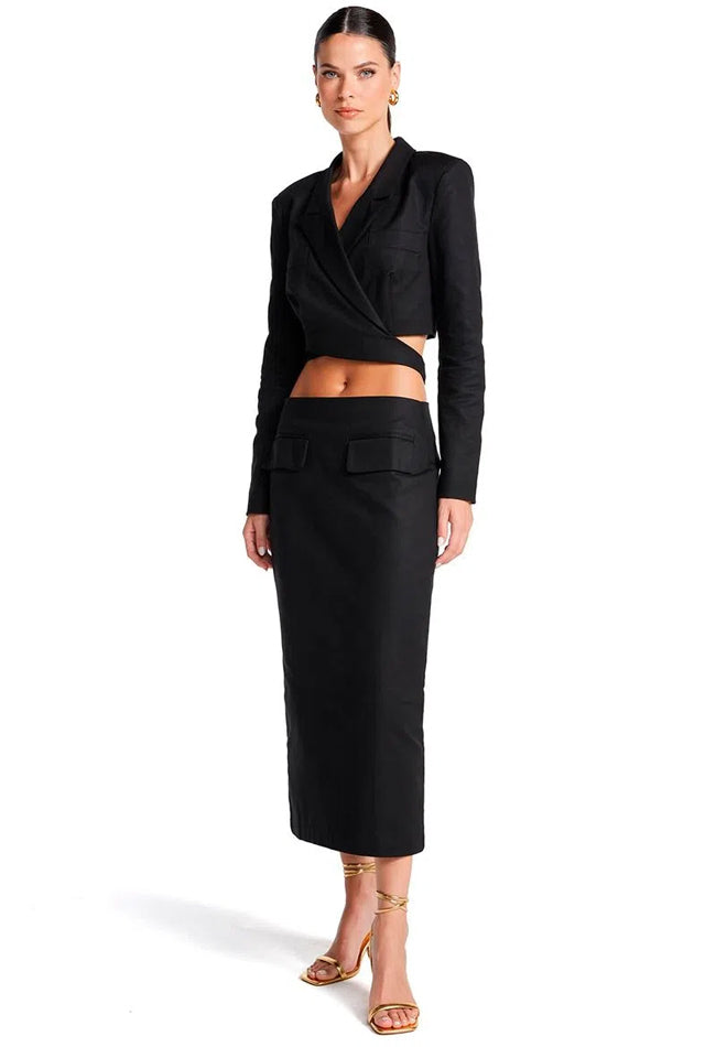 MIDI SKIRT WITH FRONT POCKET