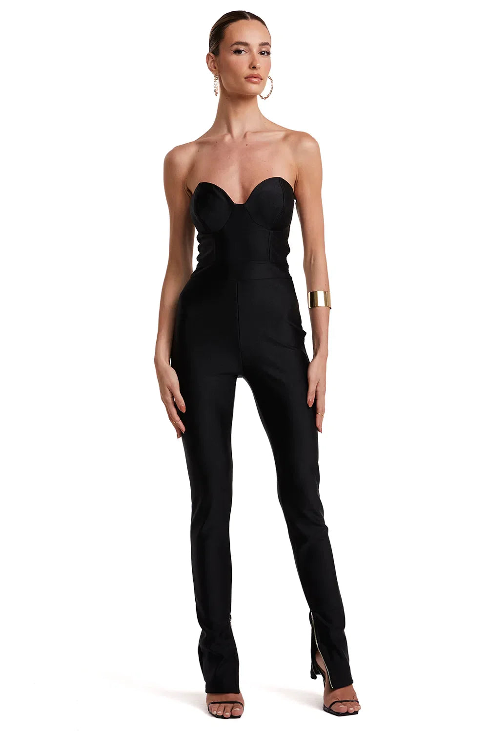 Stunning Brazilian Adriele Strapless Sculpt Jumpsuit by Zen, Women Greasy Costume