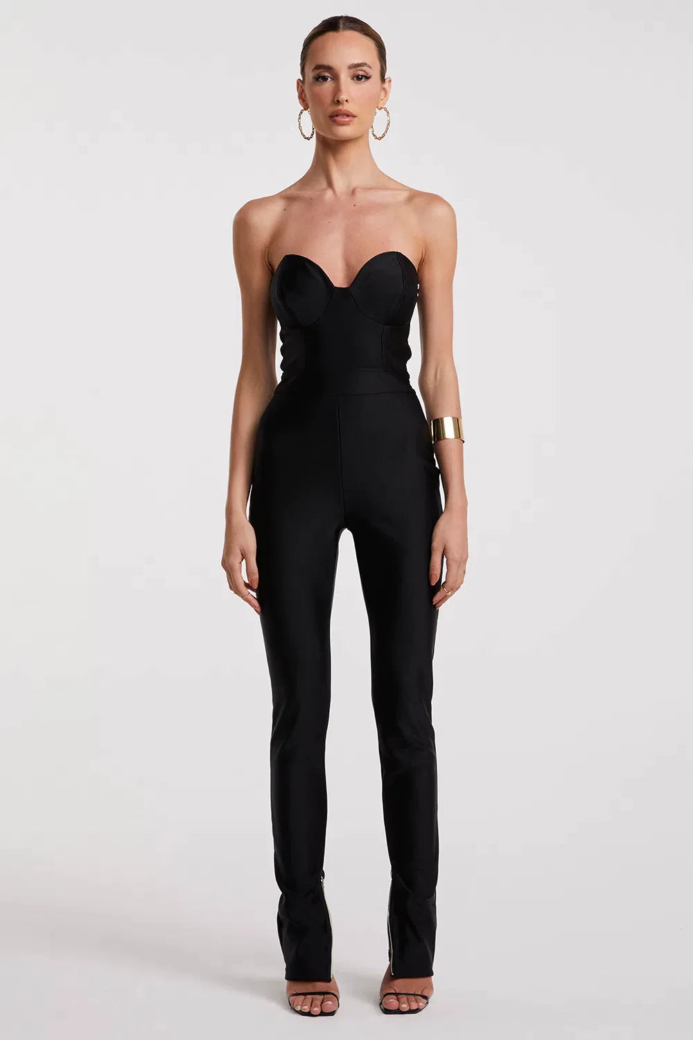 Stunning Brazilian Adriele Strapless Sculpt Jumpsuit by Zen, Women Greasy Costume